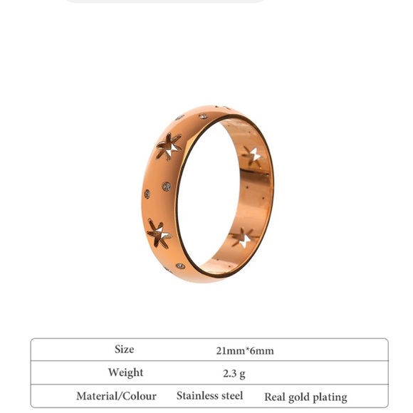 Stars rose gold ring size 6 - Picture 4 of 4